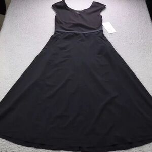 NWT Athleta Dress XS Black Ryder Breathable Open Back Soft Summer Travel